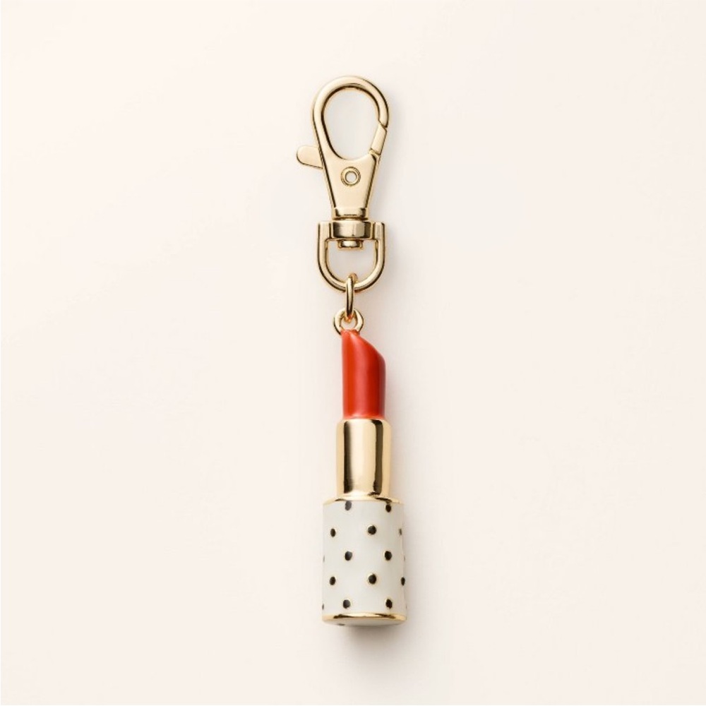 Lipstick Bag Charm Keychain - kate spade new york x Target Cream/Black/Red - NWT